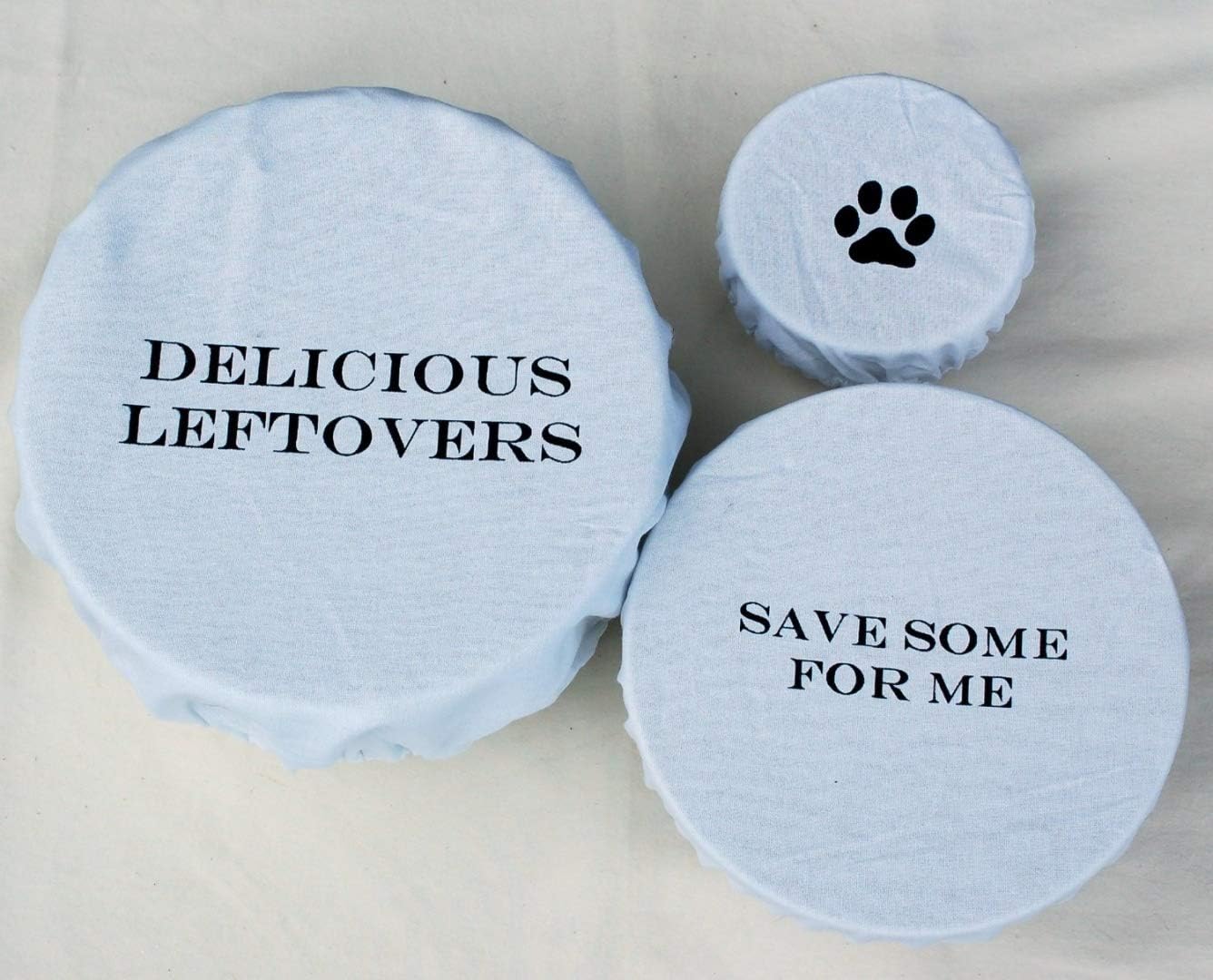 ReusableWhite Cotton Bowlovers, Eco Friendly, Set of 3 in 3 Sizes, Elasticated to Fit a Variety of Sized Bowls. Machine Washable. Ideal for Covering Food in the Fridge, Use at Barbecues, or While Preparing Food to Protect from Flies, Dust and Pets. Hunter Gatherer