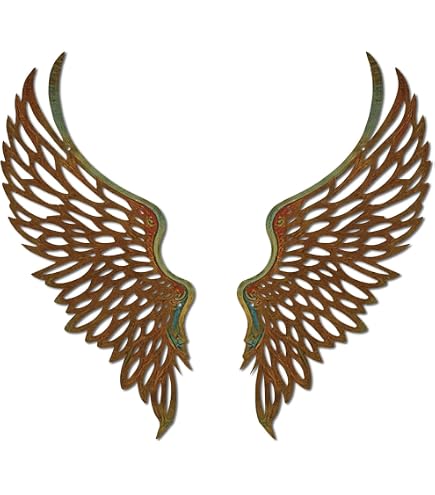 Amazon.com: Zeckos Set of 2 Distressed Antique White Angel Wing