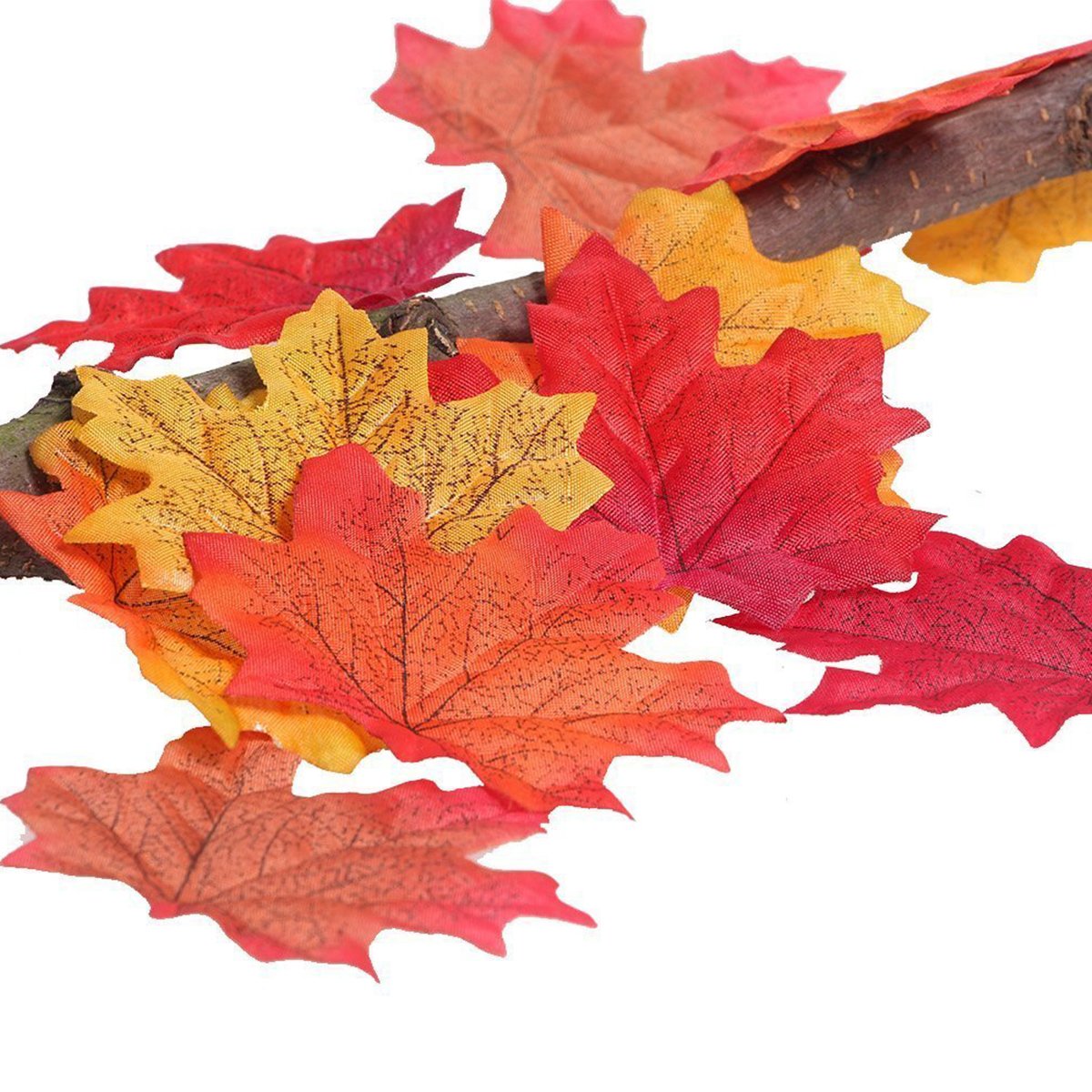 300pcs Artificial Fall Maple Leaves, 6 Mixed Colors Fall Leaves for Wedding, Festival and Events Outdoor Decorations by Ndier