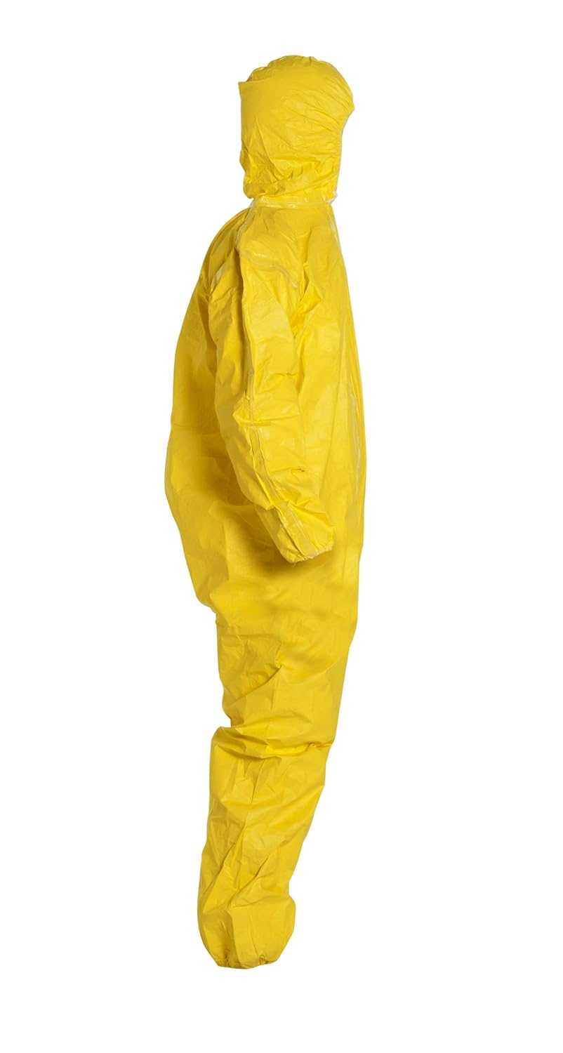 DuPont Tychem 2000 QC127S Disposable Chemical Resistant Coverall with Hood, Elastic Cuff and Serged Seams, Yellow, 2X-Large (Pack of 12): Industrial & Scientific
