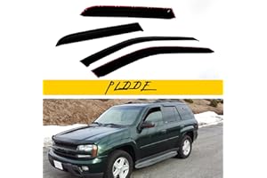 PLDDE Rain Guards Compatible with 2002-2009 Trailblazer/GMC Envoy 5 Passenger Models Side Window Visor Wind Deflector Vent Visors Car Accessories Tape-On 4pcs