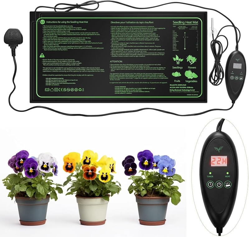 Zyncove Seedling Heat Mat with Digital Thermostat 20x10in Waterproof
