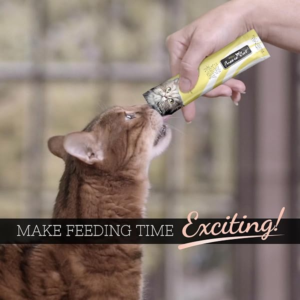 FUSSIE CAT TUNA WITH SHRIMP PUREE, LICKABLE CAT TREATS, 0.5OZ POUCH PACK OF 4