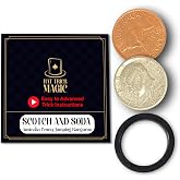 Hat Trick Magic Jumping Kangaroo Scotch and Soda Coin Illusion Gaff Set | Vanishing, teleporting, and transforming coin effects for beginner through professional with Video Learning Link