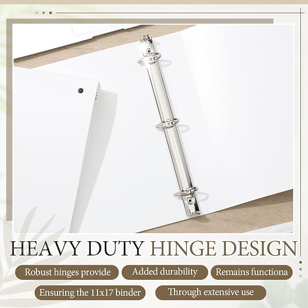 HUMYOUN 4 PCS 11 X 17 INCH 3 RING BINDERS 2 INCH RINGS HEAVY DUTY VIEW PLASTIC FLEXIBLE D RING BINDERS ECONOMY HOLDS 11″ X 17″ PAPER FOR ARTWORK BLUEPRINTS, OFFICE, HOME, WORK PLACES(WHITE)