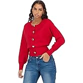 Forever 21 womens Long Sleeve Cardigan With Heart Shaped Metal Buttons