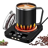 Coffee Mug Warmer & Mug Set for Desk, Electric Coffee Cup Warmer with 16oz Heated Mug, Temperature Control Smart Coffee Heater with Auto Shut Off & 9 Temp Settings, Gifts for Men Women, Black