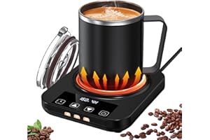 MABAHOO Coffee Mug Warmer & Mug Set for Desk, Electric Coffee Cup Warmer with 16oz Heated Mug, Temperature Control Smart Coffee Heater with Auto Shut Off & 9 Temp Settings, Gifts for Men Women, Black