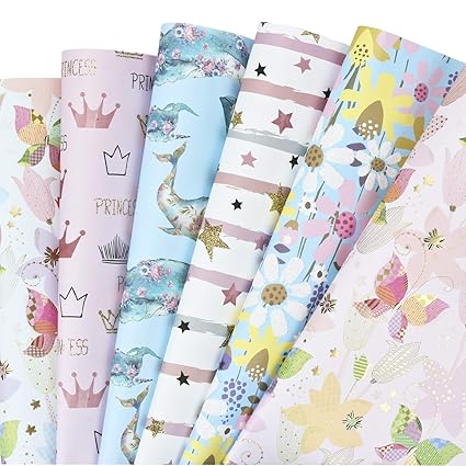 Amazon Com Ruspepa Gift Wrapping Paper Sheets Pink And Blue