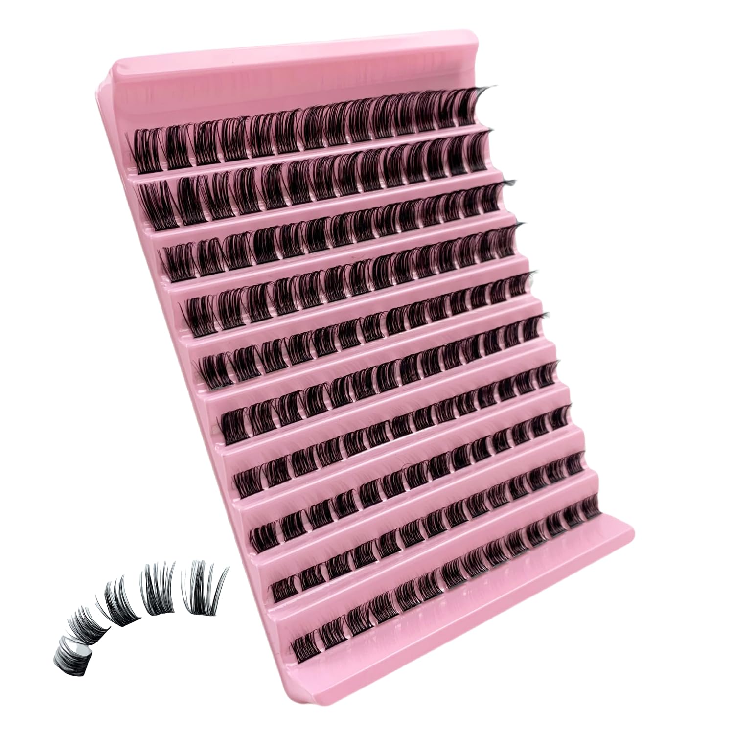 Selawasty Lash Clusters Eyelashes Cluster Lashes Individual Lashes Eyelash Extensions DIY Lash Extensions D Curl Volume Wispy Soft Comfortable Band Individual False Lashes 140Pcs(8-16mm-S-D09)