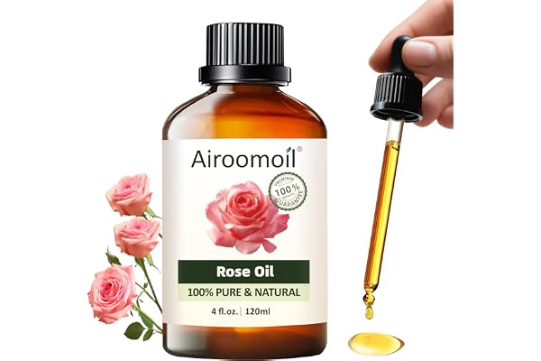 Airoomoil Rose Essential Oil, 4 Fl Oz | 120ml Rose Premium Rose Essential Oils for Diffusers for Home, Diffuser, Care Massage
