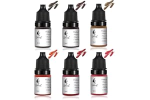 YBEAUTY Tattoo Ink Permanent Eyebrow Make up Pigement for Eyebrows Eyeliner Lips Microblading Supplies for Eyebrow Machine Pigment Set for Professional Beauty Supplies (6 Colors)