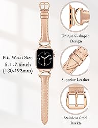Minyee Leather Band Compatible with Apple Watch