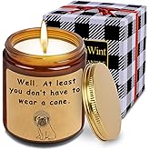 BrightinWint Get Well Soon Gifts for Women, Feel Better Gift for Women Men, Cheer Up Gift After Surgery Recovery at Least You Dont Have to Wear A Cone Candle Scented Candle Gifts for Women