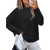 MixShe Women's Oversized Crewneck Cable Knit Sweaters Fall Fashion 2025