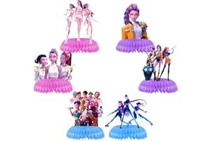 GENASCE 6Pcs Cute Anime Honeycomb Table Centerpiece, Movie Theme Birthday Decorations, 3D Cartoon Table Decorations, Birthday Party Supplies Party Decorations