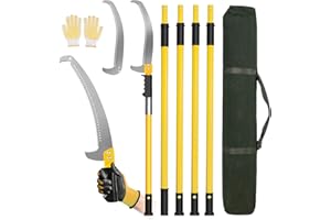 Dremmt 18 FT Pole Saws for Tree Trimming, Tree Trimmer Pole Cutter Long Handle for Backyard and Garden Tree Pruner with Thickened Saw Blade, Bush Cutting and Pruning of Palm Trees