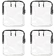 BORSALI Quart Size Bag TSA-Approved for Carry On Travel - One (1) Quart Clear Toiletires, Cosmetic and 3-1-1 Liquids Toiletry Bag - 4 Pack