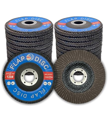 50 Pack 4 1/2 Inch Flap Discs - Calcined Alumina T29 Grinding Wheels, 40 Grit, For Metal, Stainless, Wood