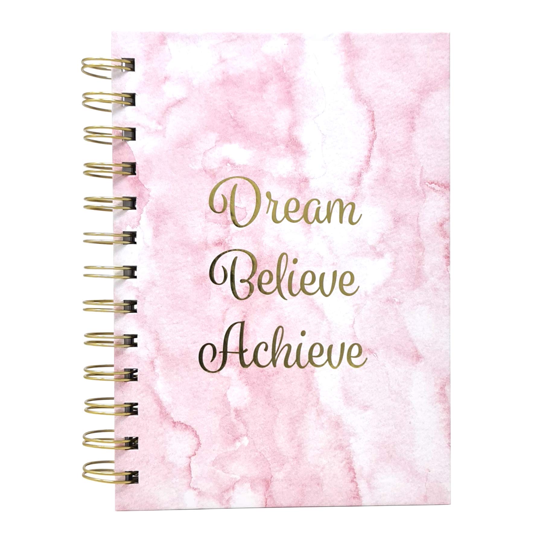 The Leonardo Collection Marble Notebook Dream Achieve Pink | Stylish Writing Pad For Daily Notes & Journaling | Practical Notepad For Home, School & Office | Elegant Stationery Gift For Women & Men