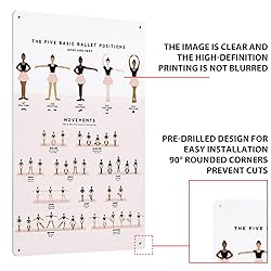 QSHPO The Five Basic Ballet Positions Metal Signs
