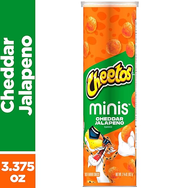 CHEETOS MINIS, CHEDDAR JALAPENO, 3.625 OZ CANISTER