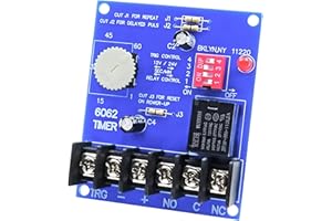 FUHUOLU 6062 Multi-Function Timer (Compatible with altronix 6062 Multi Function Timer) – 12/24VDC Selectable, 1 Sec to 60 Min Adjustable Timing for Access Control and Timed Operations
