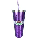 Spoontiques Friends Stainless Steel Tumbler, 24oz - Double Wall Insulated Travel Cup with Straw