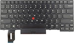 Replacement Keyboard Compatible with ThinkPad E480 T480s L480 L380 Yoga Black US Layout Without Backlit P/N:01YP360 01YP520 01YP320 01YP240