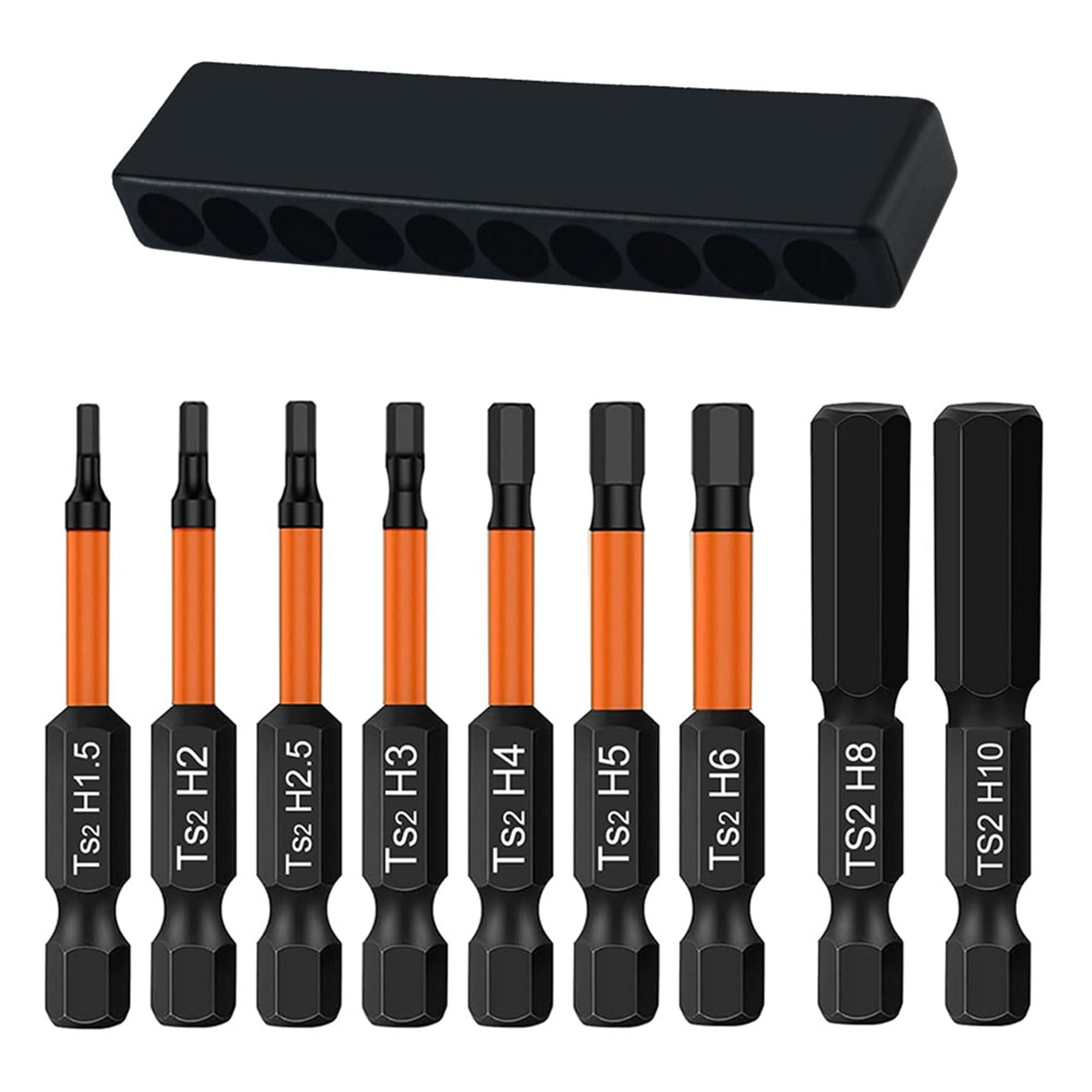 9 x Hex Bit Set, Allen Key Drill Bit Set, Allen Key Screwdriver, Key Bit, Impact Hex Bit, Bits 1/4" Shank for Electric Manual Screwdrivers