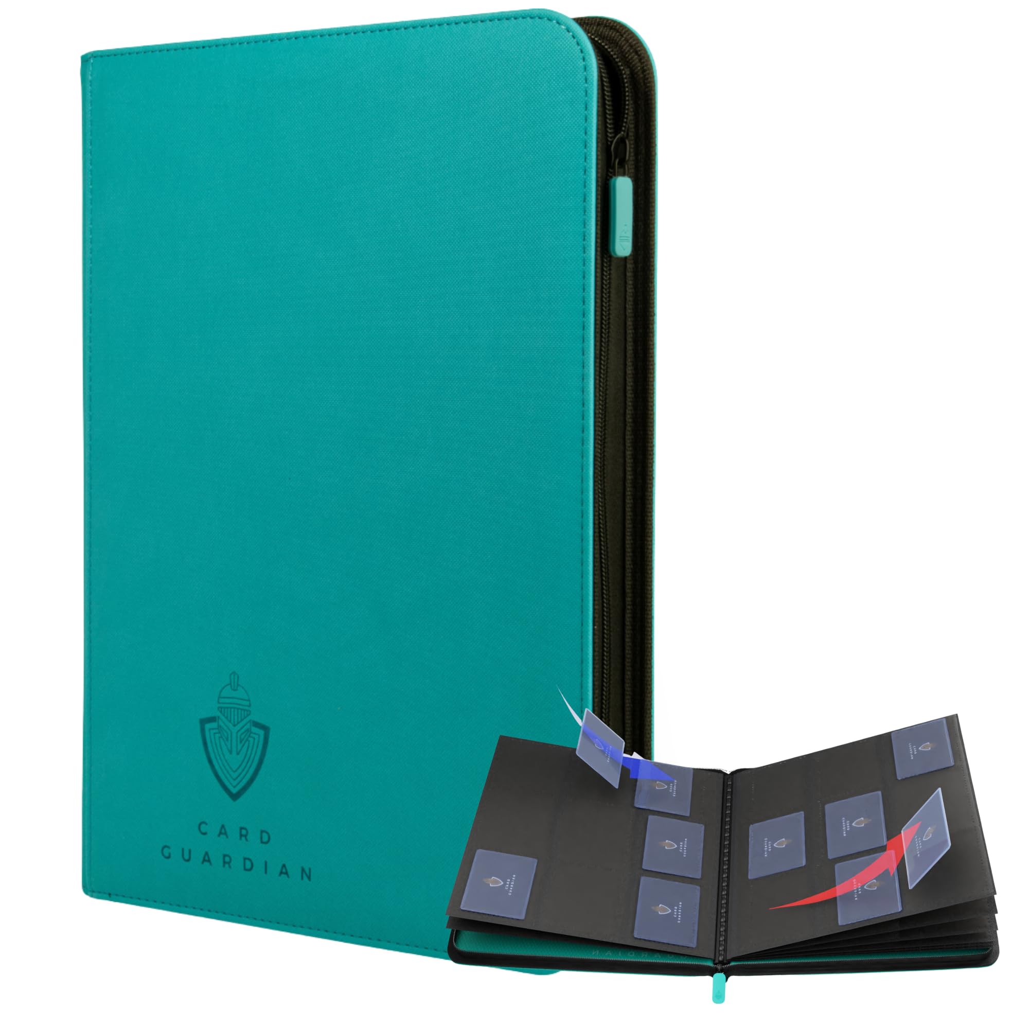 Card Guardian 9 Pocket Card Binder with Zipper – Holds 360 Cards, Side Loading Trading Card Binder for TCG & Football, Premium Card Collection (Teal) — image 1