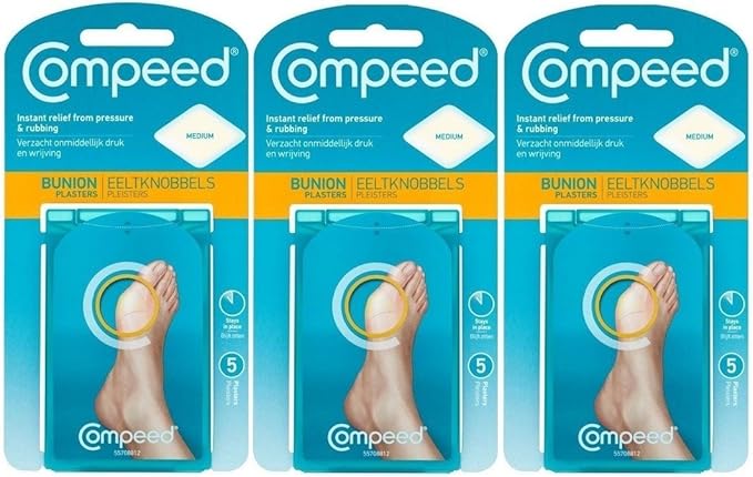 THREE PACKS of Compeed Bunion Plasters x5 - Medium: Amazon.co.uk ...