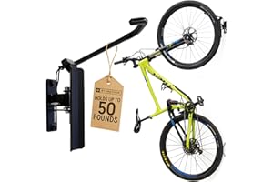 StoreYourBoard Bike Wall Mount | Garage Bike Rack Wall Mount, Vertical Bike Rack, Bike Wall Hanger with 124° Swivel Stopper, 