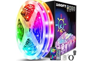 Keepsmile 100ft Led Strip Lights (2 Rolls of 50ft) Bluetooth App Control Led Lights Strip with Remote Music Sync Color Changi