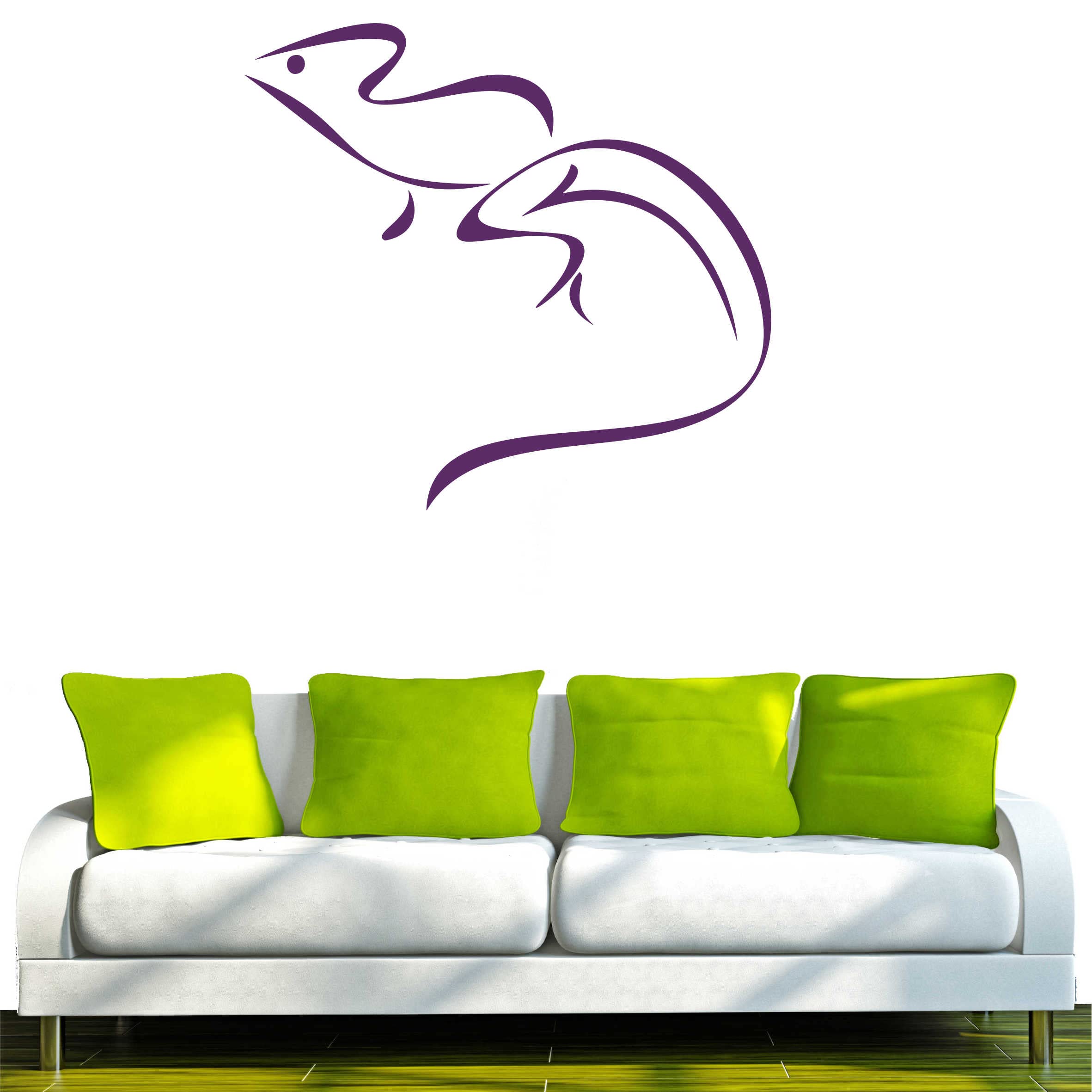 INDIGOS Wall Sticker d258 Pretty Iguana Lizard Tribal 40 x 37 cm Purple Vinyl 40 x 37 x 1 cm