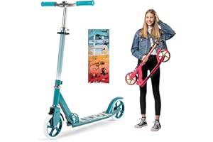 KICKSY WHEELS Kicksy - Kick Scooter for Kids Ages 6-12 & Scooter for Teens 12 Years and Up- Big Wheel Scooter for Stability - 2 Wheel Scooter for Boys & Girls- Foldable Kick Scooter Adult - Up to 220 lbs