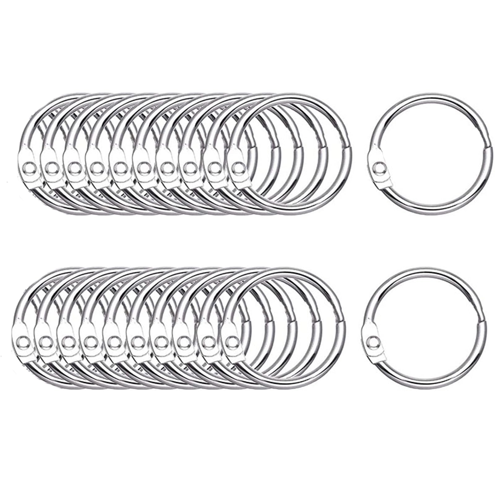 30Pcs 25mm Loose Leaf Ring Binders - Small Book Rings for Office, School, Home, Flash Cards, Index Cards, Papers and Keychains