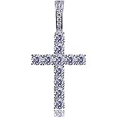 JINAO Cross Chain for Men Gold Cross Necklace 14K Gold Plated Large Nail Cross Chain Iced out CZ Pendant Hip Hop Jewelry for Women with Stainless Rope Chain