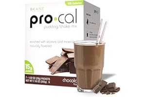 R-Kane Nutritionals Pro-Cal Chocolate Protein Drink Mix - High Protein, Low Calorie Shake and Pudding Mix- Meal Replacement, On-the-Go Packets - Breakfast Boost - 15g Protein - 7 Packets