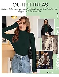 Womens Long Sleeve Turtleneck T-Shirts Mock Neck
