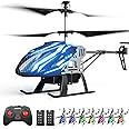 DEERC DE23 RC Helicopter W/ 7 Colors Light, 2.4GHz Remote Control Helicopters with Altitude Hold, 2 Modular Batteries for 24m