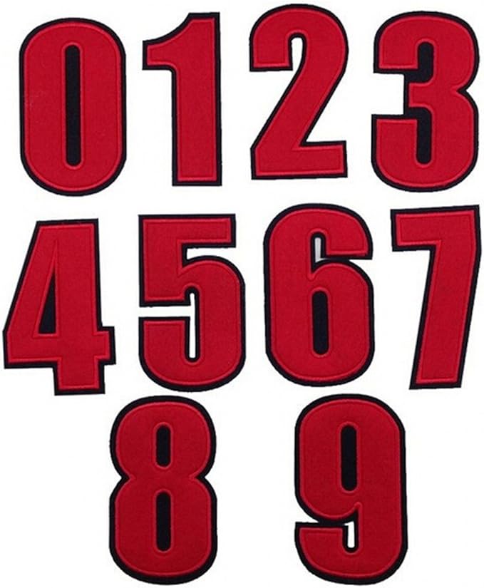 Amazon.com: Red Color - Number 0-9 Novelty Applique Patches (Iron or
