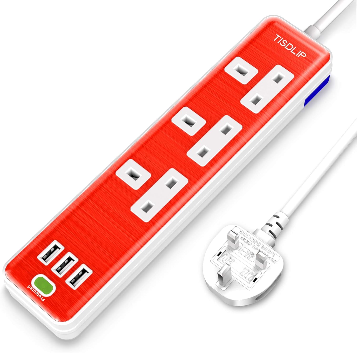 TISDLIP Extension Lead with 3 USB Ports Surge Protected Amazon.co.uk