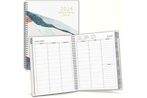 CRANBURY 2024 Appointment Book 8.5 x 11, Large Weekly Planner, 15 Minute Increments, Spiral Scheduler 2024 with Tabs, Bookmark and Stickers, Agenda 2024 Hourly Daily Weekly Monthly