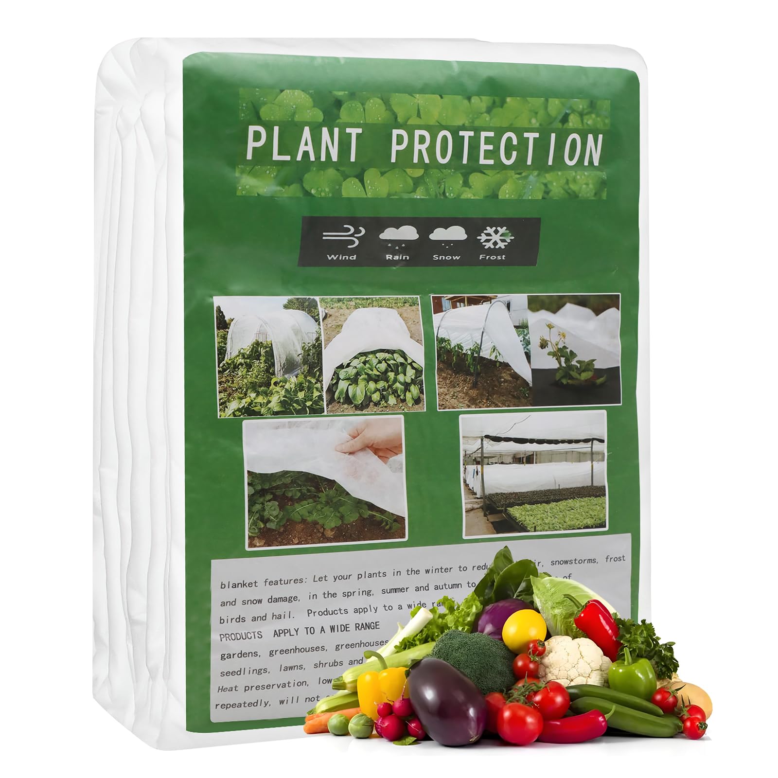 Scettar 2m x 5m Garden Fleece Frost Protection，35gsm Horticultural Fleece，Plant Fleece Frost Protection，Frost Protection for Outdoor Plants Non-Woven Fabric Cover for Winter Anti Birds Insects