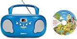 groov e Original Boombox Portable CD Player Radio Bluetooth Aux Blue