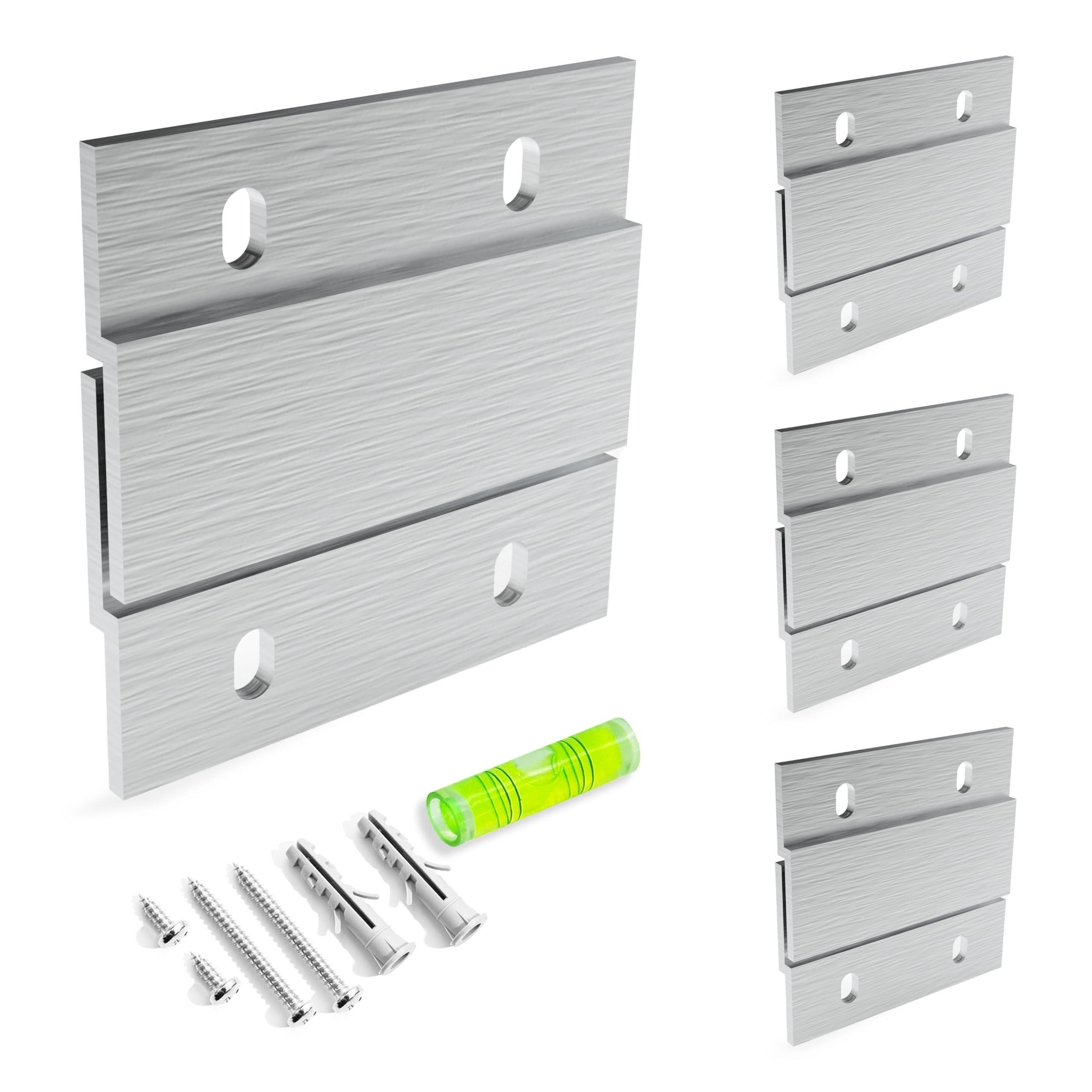 French Cleat Picture Hanger - 2 inch 4 Pairs - Aluminum Z Hanger Interlocking Wall Mounting Bracket Hardware Kit Z Clips for Hanging Wall Painting, Mirrors, Panels, Artwork, Cabinet, Whiteboard