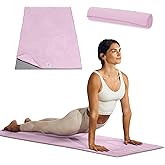 Gaiam Yoga Mat Towel, Non-Slip Microfiber (Lilac Lace) | Mat-Sized Fit | Quick-Dry Microfiber | Non-Slip Silicone Bottom | Machine Washable | Hot Yoga &amp; Pilates | 68"x24"