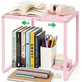 SCHOLOX Adjustable Pink Locker Shelf Organizer for School Locker Decor | Easy Assembly, Good Load Bearing Capacity, Metal Locker Divider for Home Office Gym, Back to School Supplies for Girls