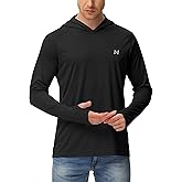 isnowood Sun Shirt UPF 50+ Men's Fishing Shirt Long Sleeve UV Protection Hoodie Rash Guard for Swimming Running Hiking Light